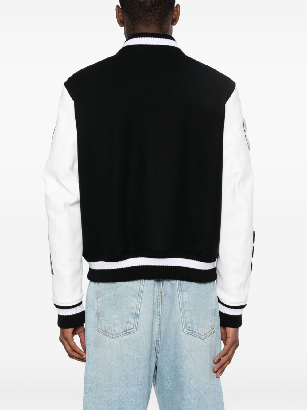 OFF-WHITE OFF-WHITE- Leather Varsity Jacket