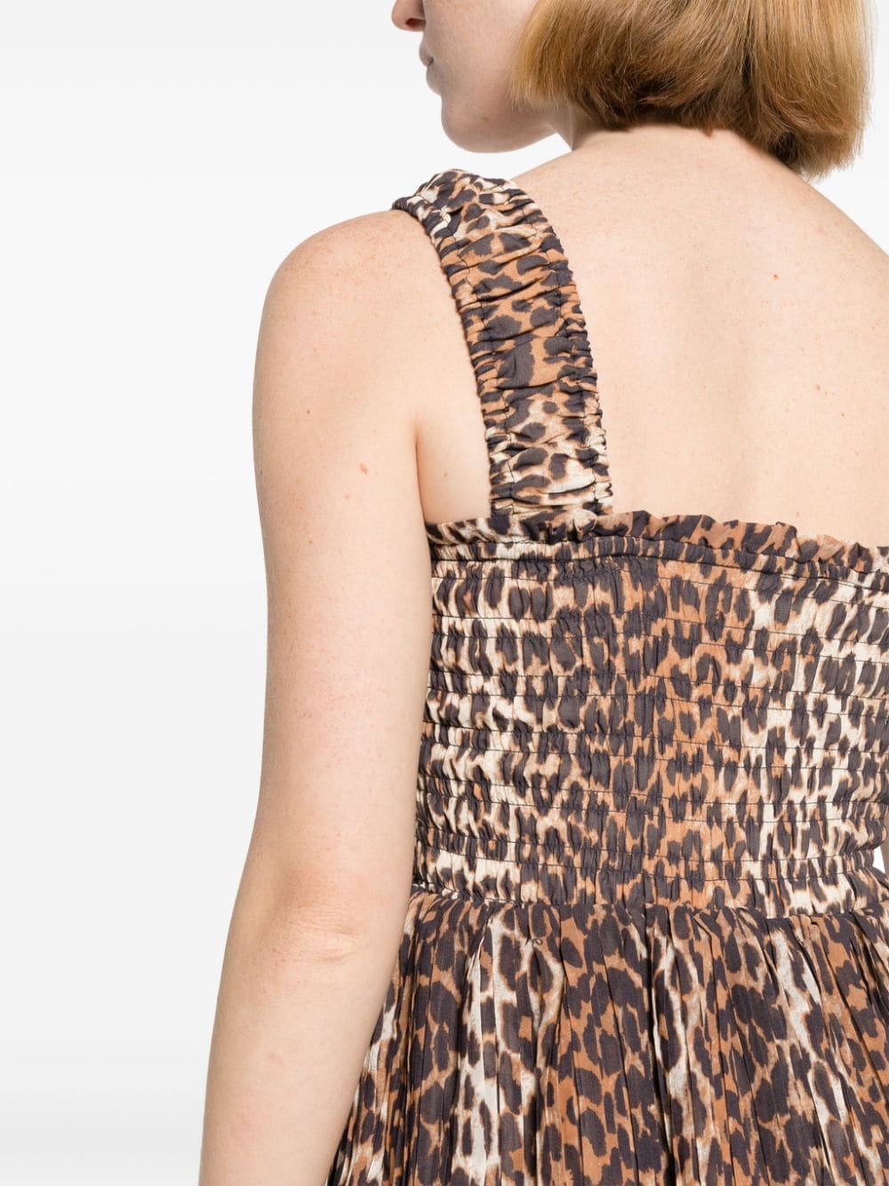 Ganni GANNI- Leopard Print Midi Dress