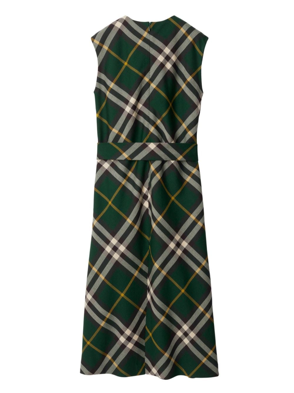 Burberry BURBERRY- Check Motif Wool Midi Dress