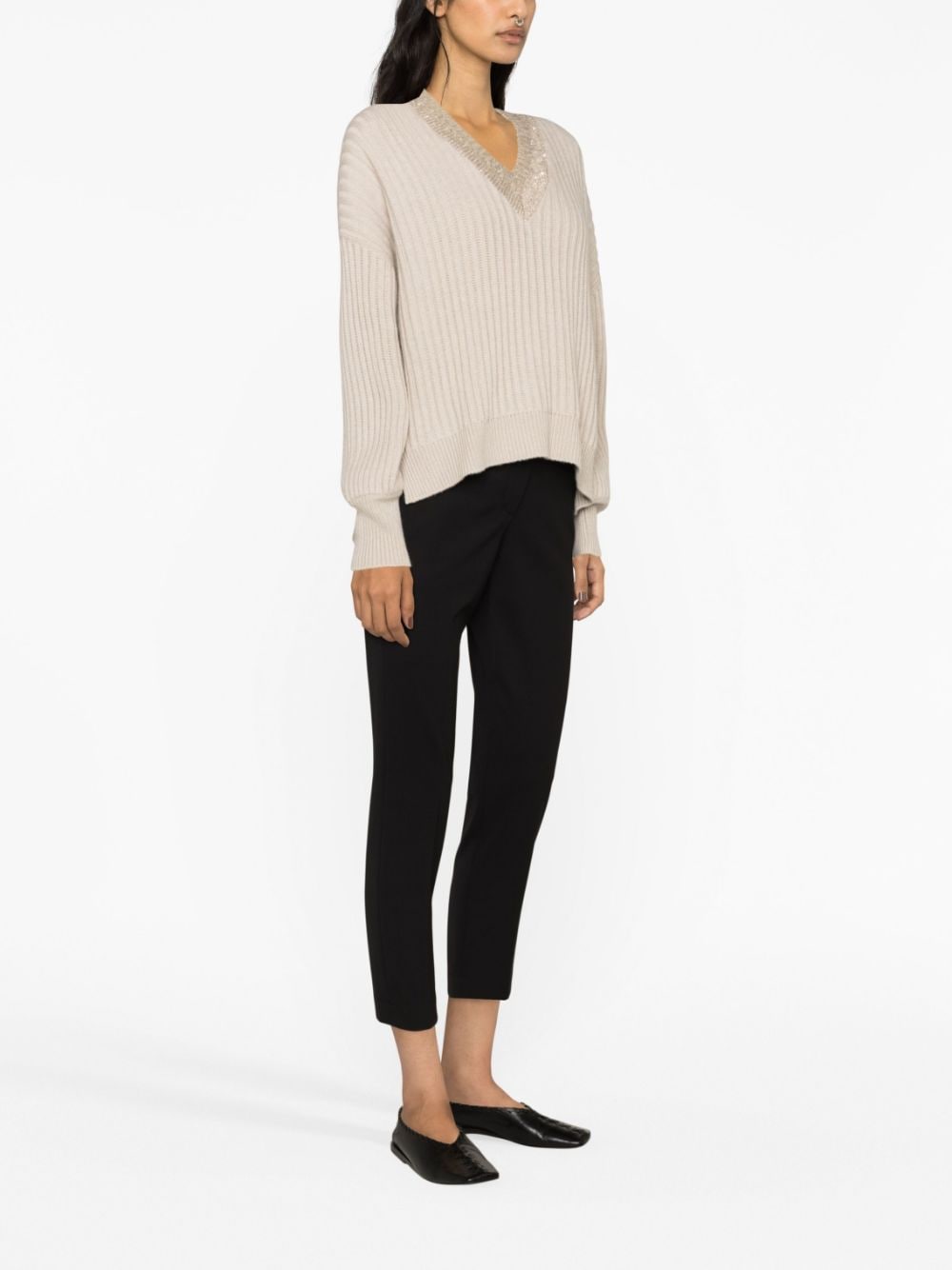 Brunello Cucinelli BRUNELLO CUCINELLI- V-neck Cashmere Sweater