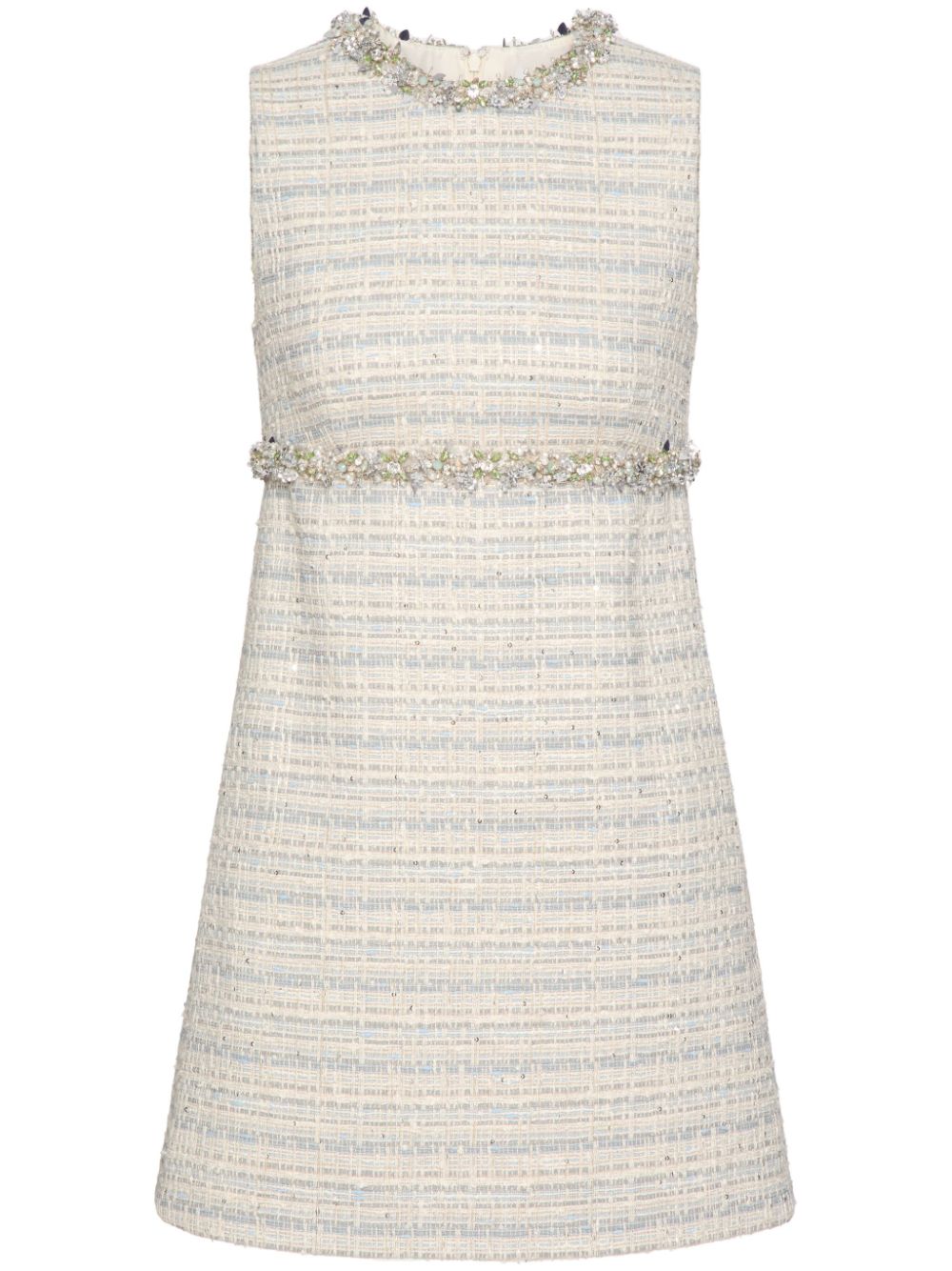 Valentino VALENTINO- Embroidered Tweed Mini Dress