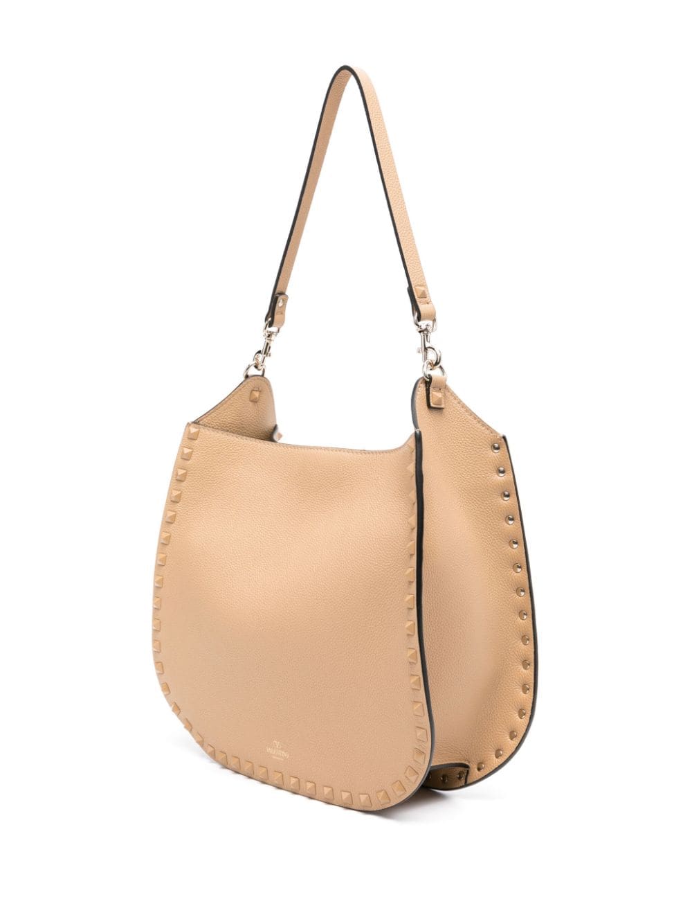 VALENTINO GARAVANI VALENTINO GARAVANI- Hobo Rockstud Leather Shoulder Bag