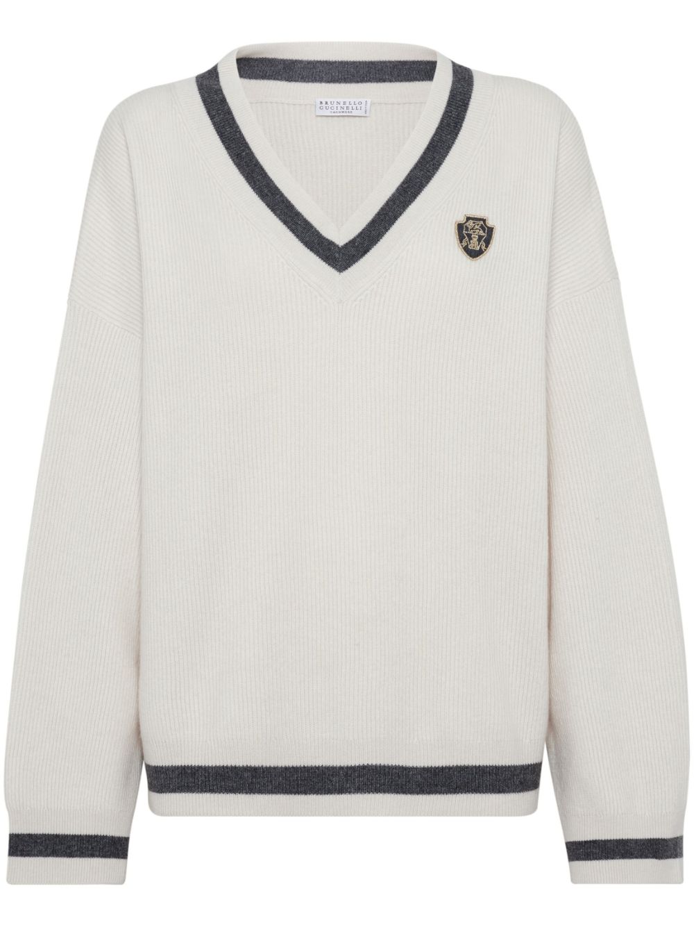 Brunello Cucinelli BRUNELLO CUCINELLI- Cashmere V-necked Sweater