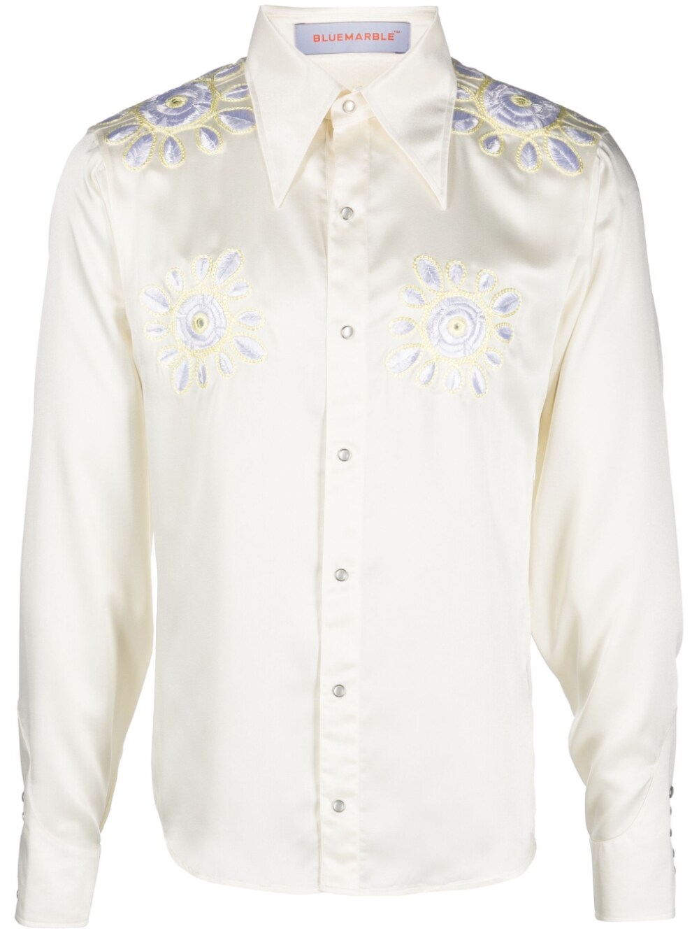 Bluemarble BLUEMARBLE- Embroidered Flowers Shirt