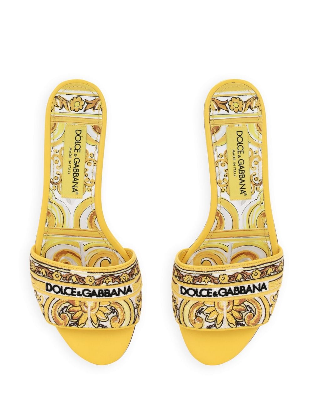 Dolce & Gabbana DOLCE & GABBANA- Maiolica Print Flat Sandals