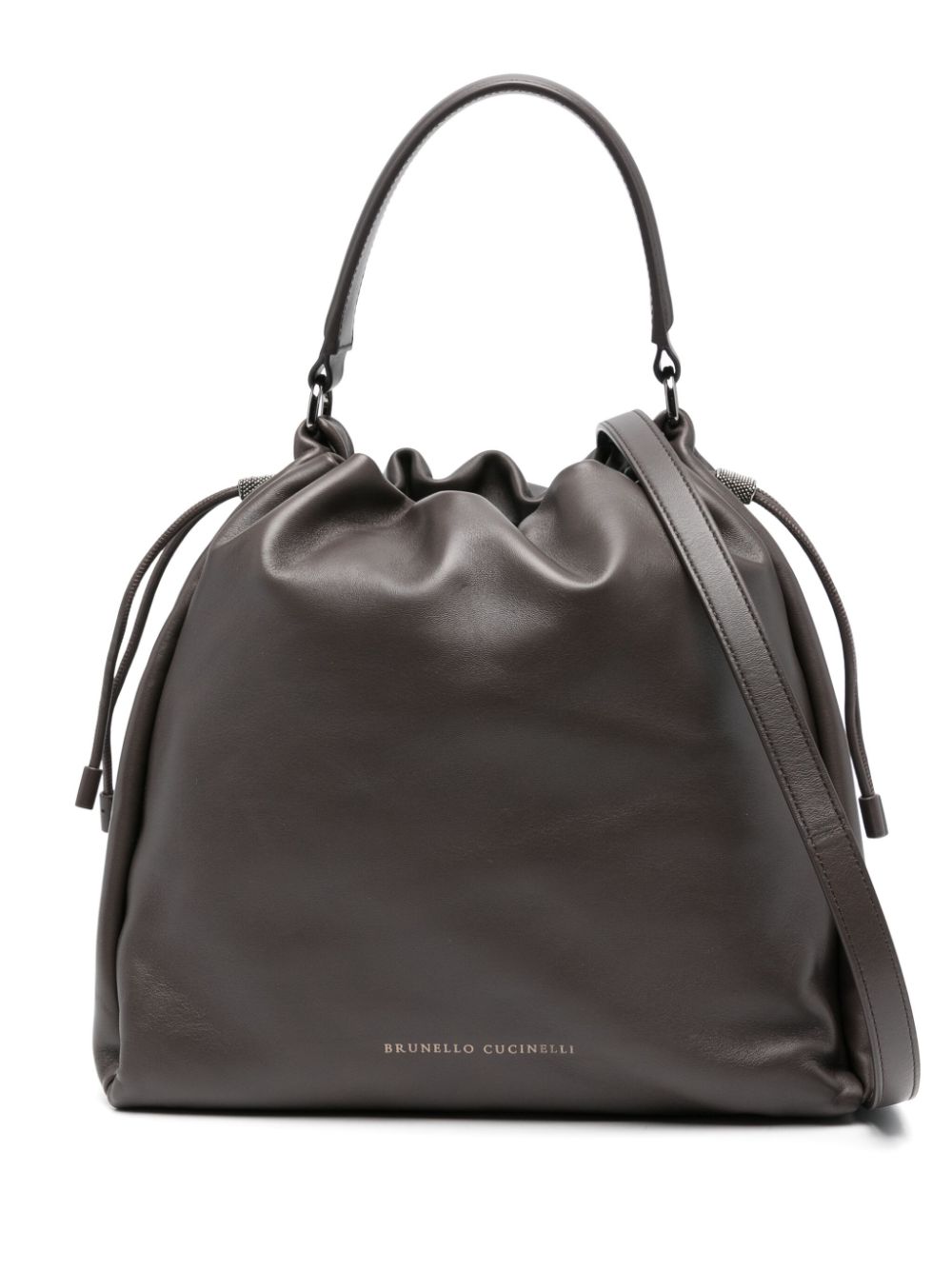 Brunello Cucinelli BRUNELLO CUCINELLI- Soft Leather Bucket Bag With Precious Details