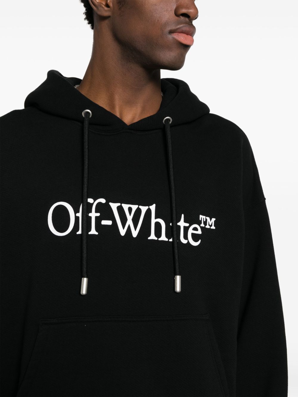 OFF-WHITE OFF-WHITE- Bookish Logo Cotton Hoodie