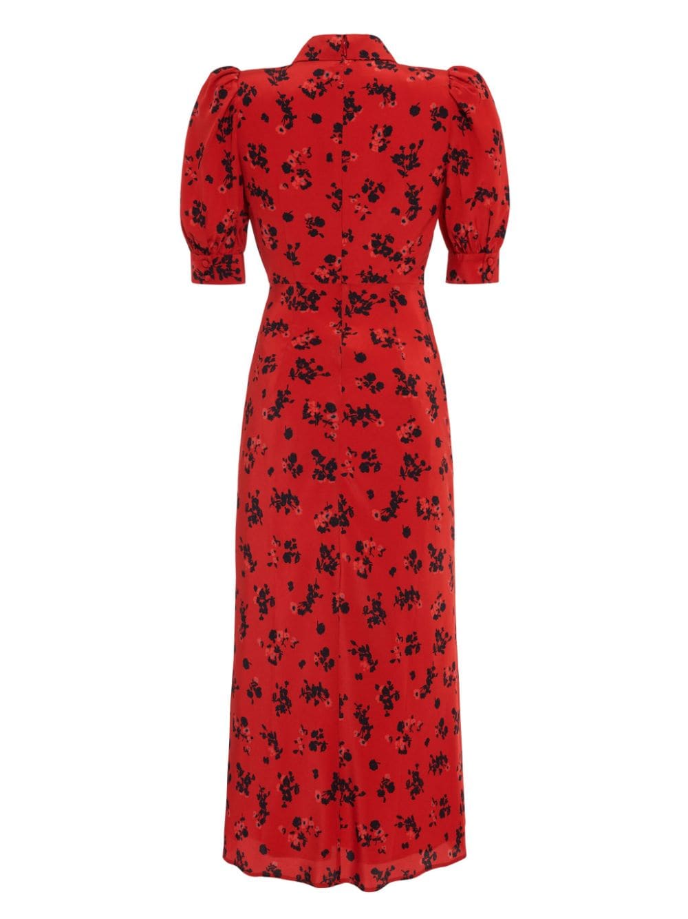 Alessandra Rich ALESSANDRA RICH- Rose Print Silk Long Dress