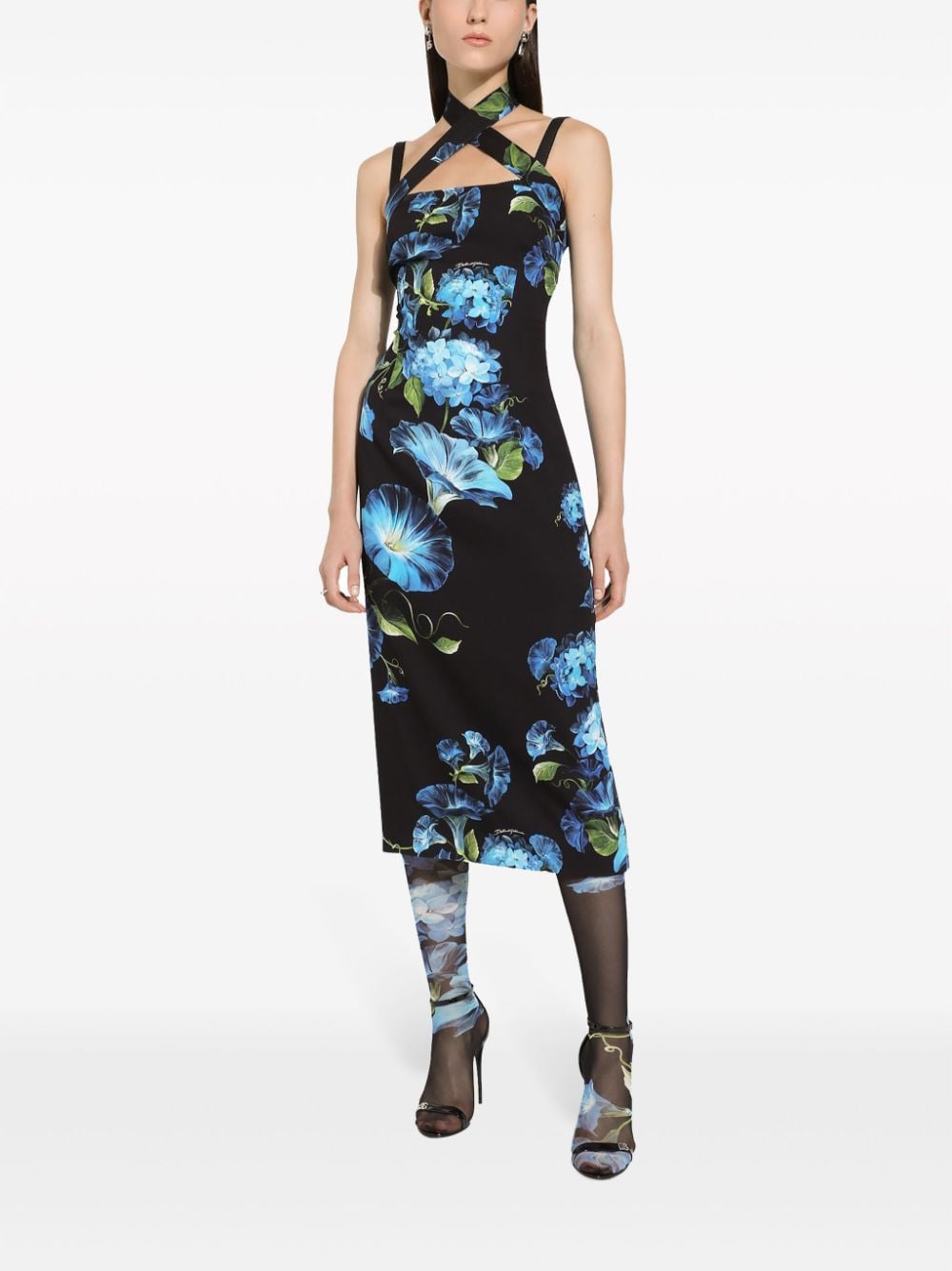 Dolce & Gabbana DOLCE & GABBANA- Printed Silk Midi Dress