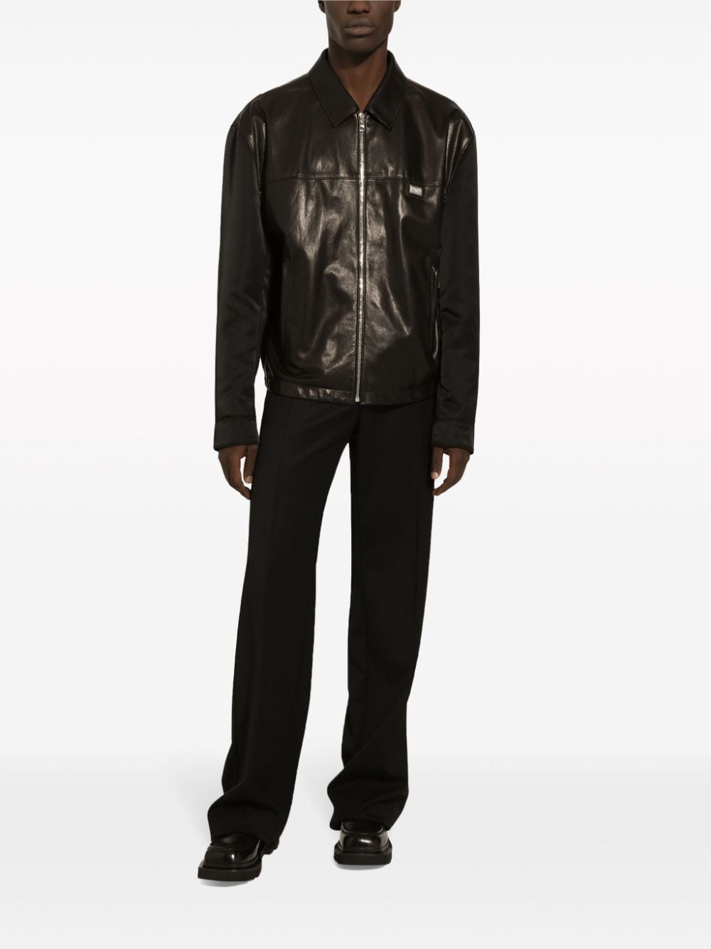 Dolce & Gabbana DOLCE & GABBANA- Leather Zipped Jacket