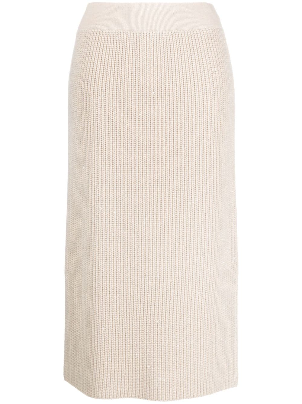 Brunello Cucinelli BRUNELLO CUCINELLI- Cashmere And Silk Blend Midi Skirt