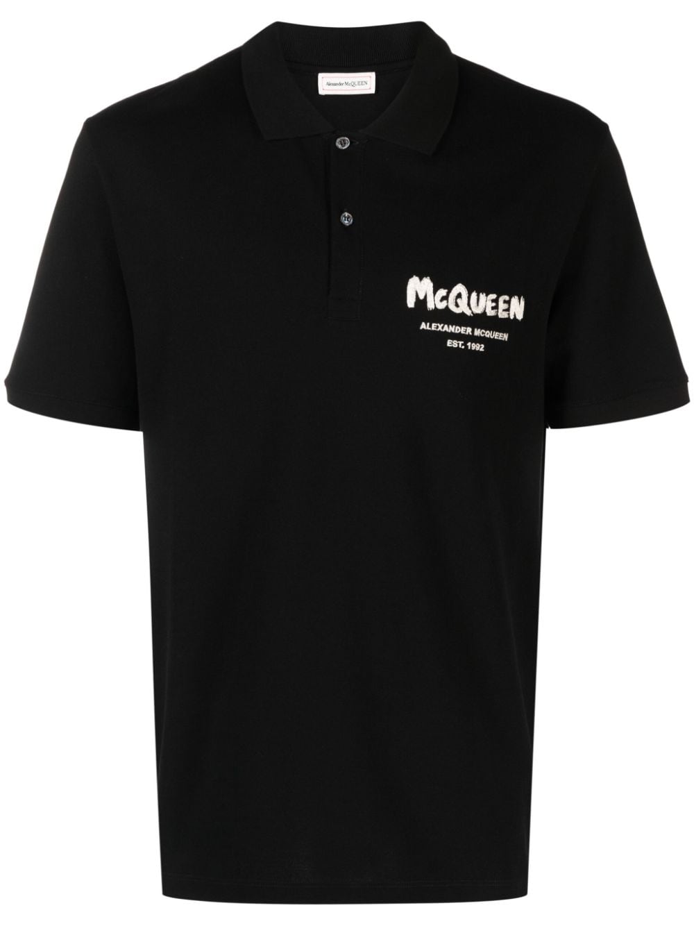 Alexander McQueen ALEXANDER MCQUEEN- Graffiti Cotton Polo Shirt