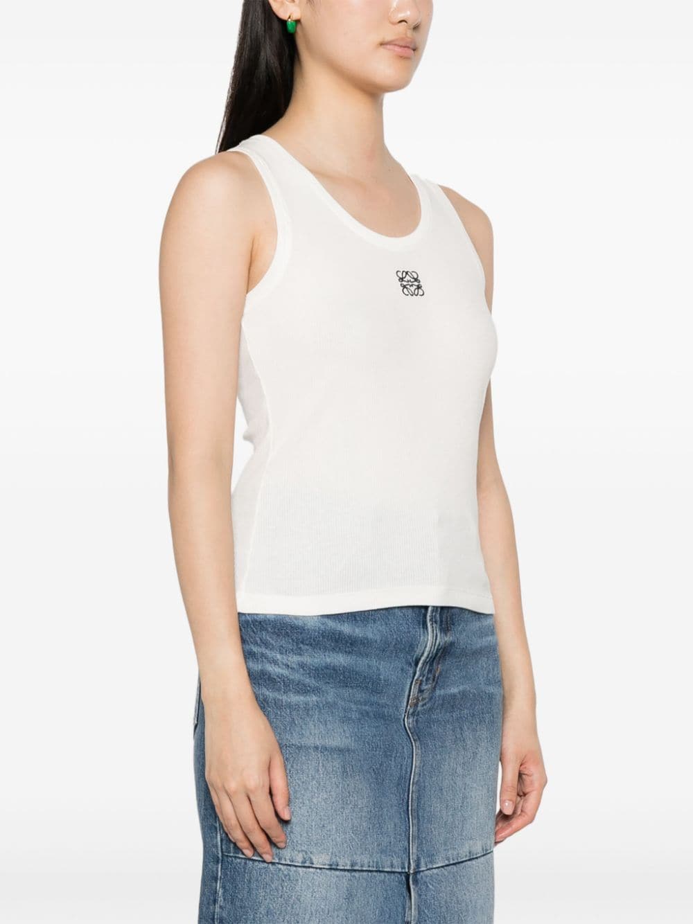 Loewe LOEWE- Anagram Ribbed Cotton Tank Top