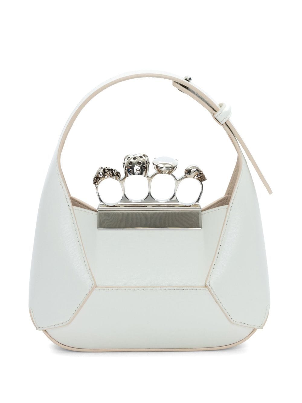 Alexander McQueen ALEXANDER MCQUEEN- Jewelled Hobo Mini Leather Shoulder Bag