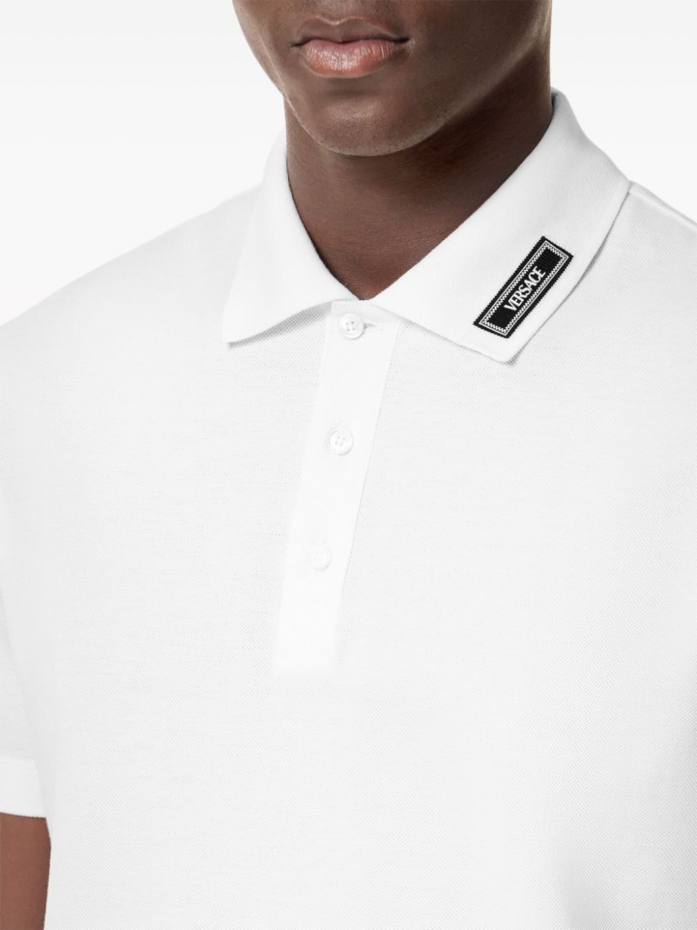 Versace VERSACE- Logo Piquet Polo Shirt