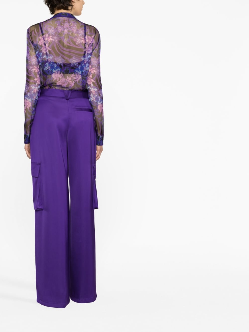 Versace VERSACE- Wide-leg Cargo Viscose Trousers