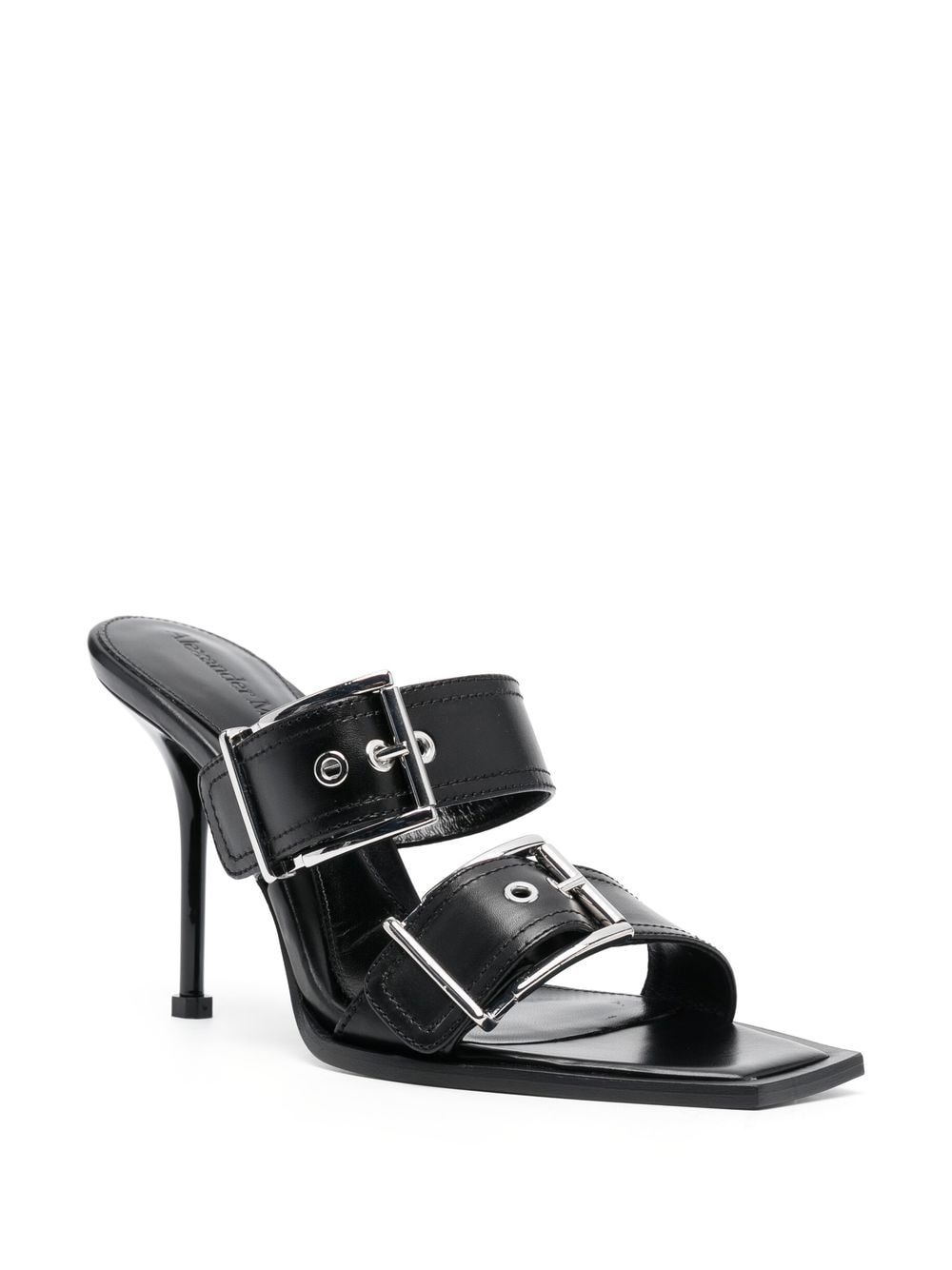 Alexander McQueen ALEXANDER MCQUEEN- Punk Double Buckle Leather Sandals