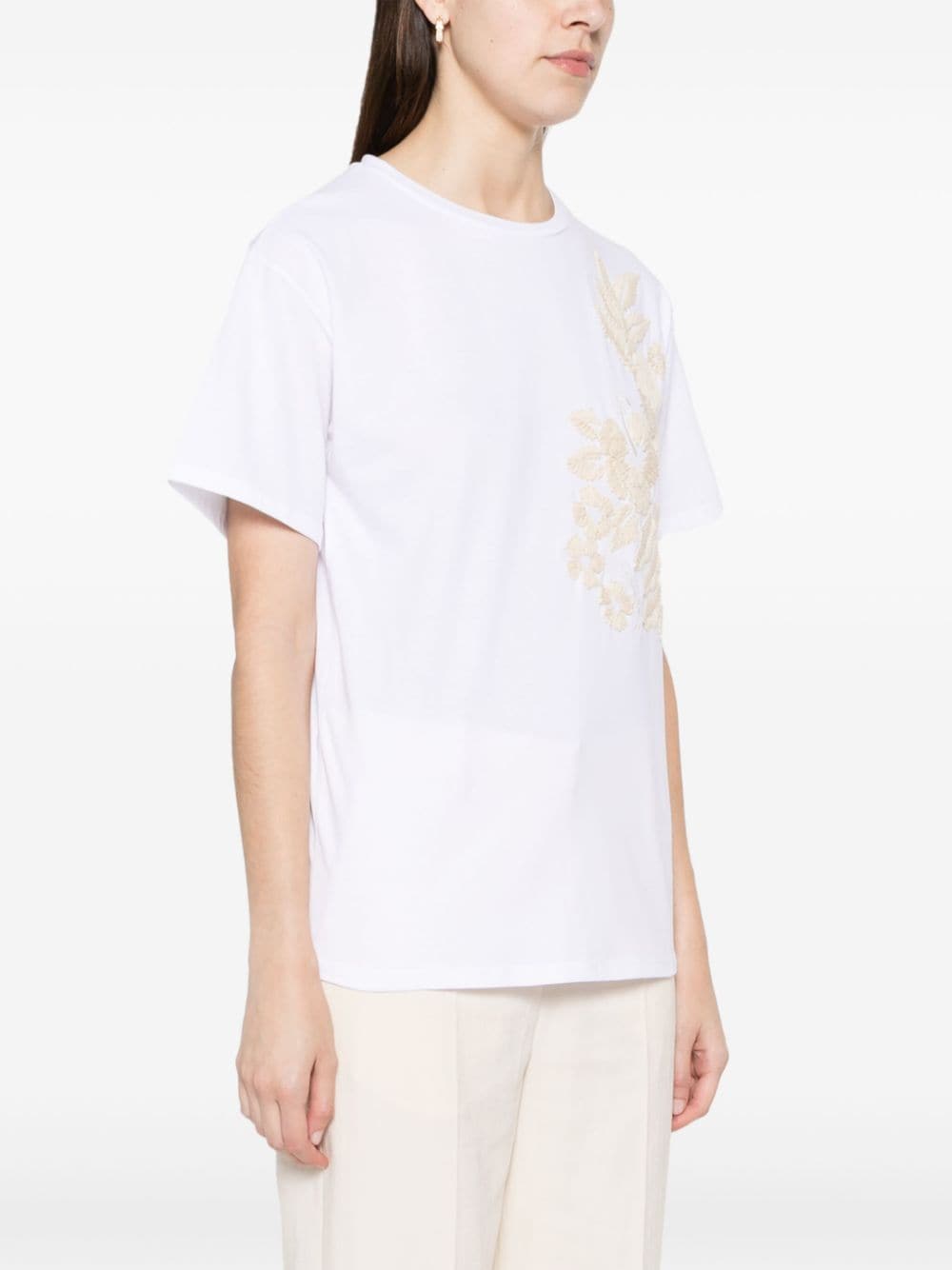 Ermanno ERMANNO- Embroidered Cotton T-shirt