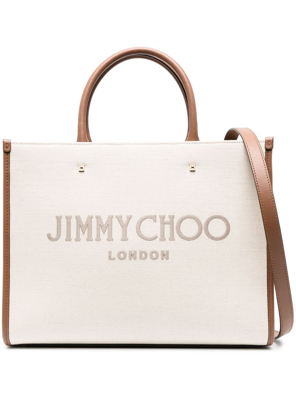 Jimmy Choo JIMMY CHOO- Avenue M Tote Canvas And Leather Tote Bag