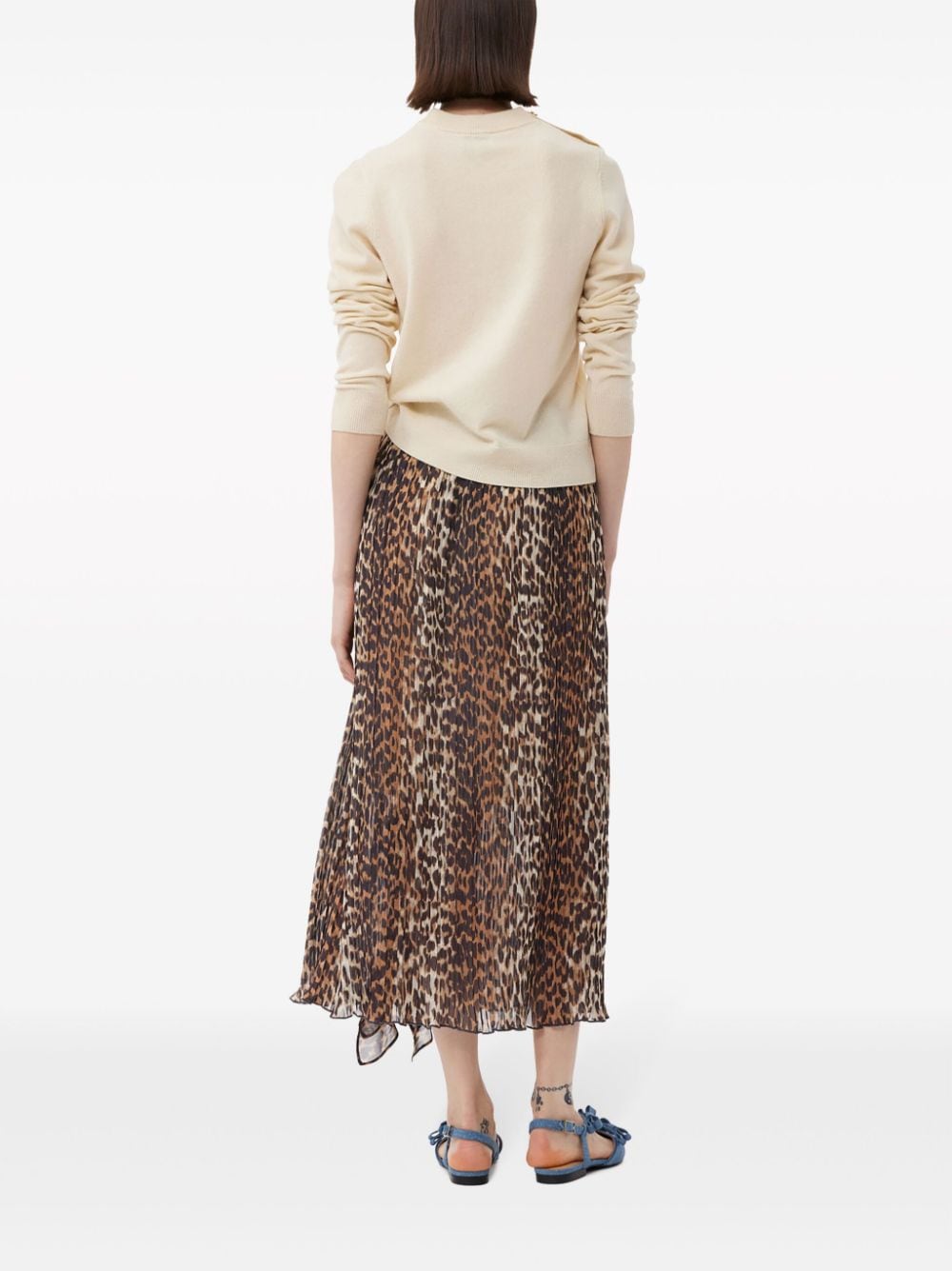 Ganni GANNI- Leopard Print Midi Skirt