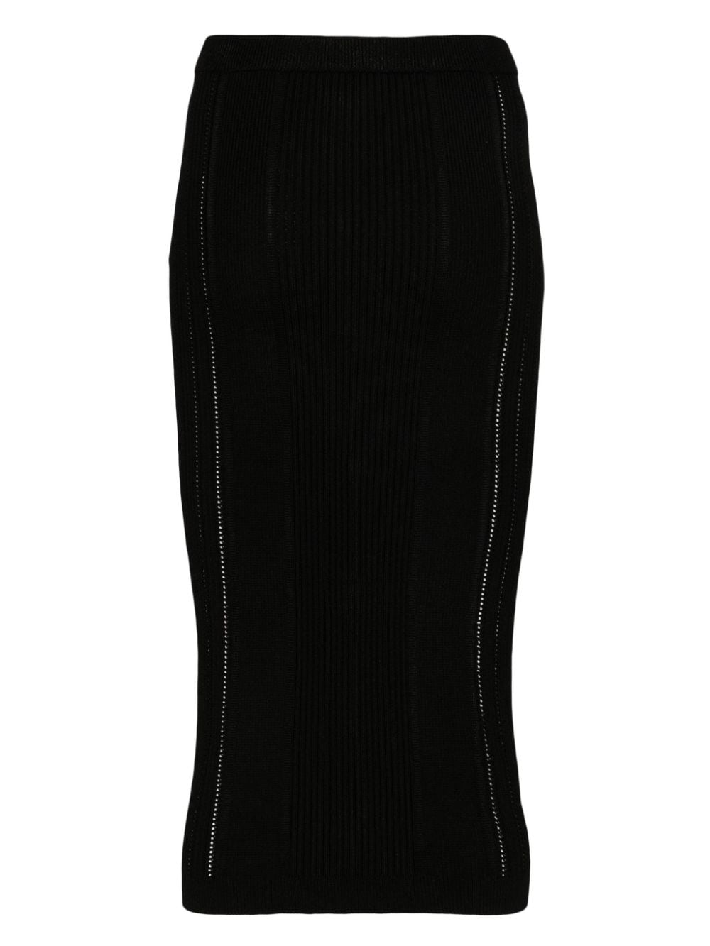 Balmain BALMAIN- Buttoned Knitted Midi Pencil Skirt