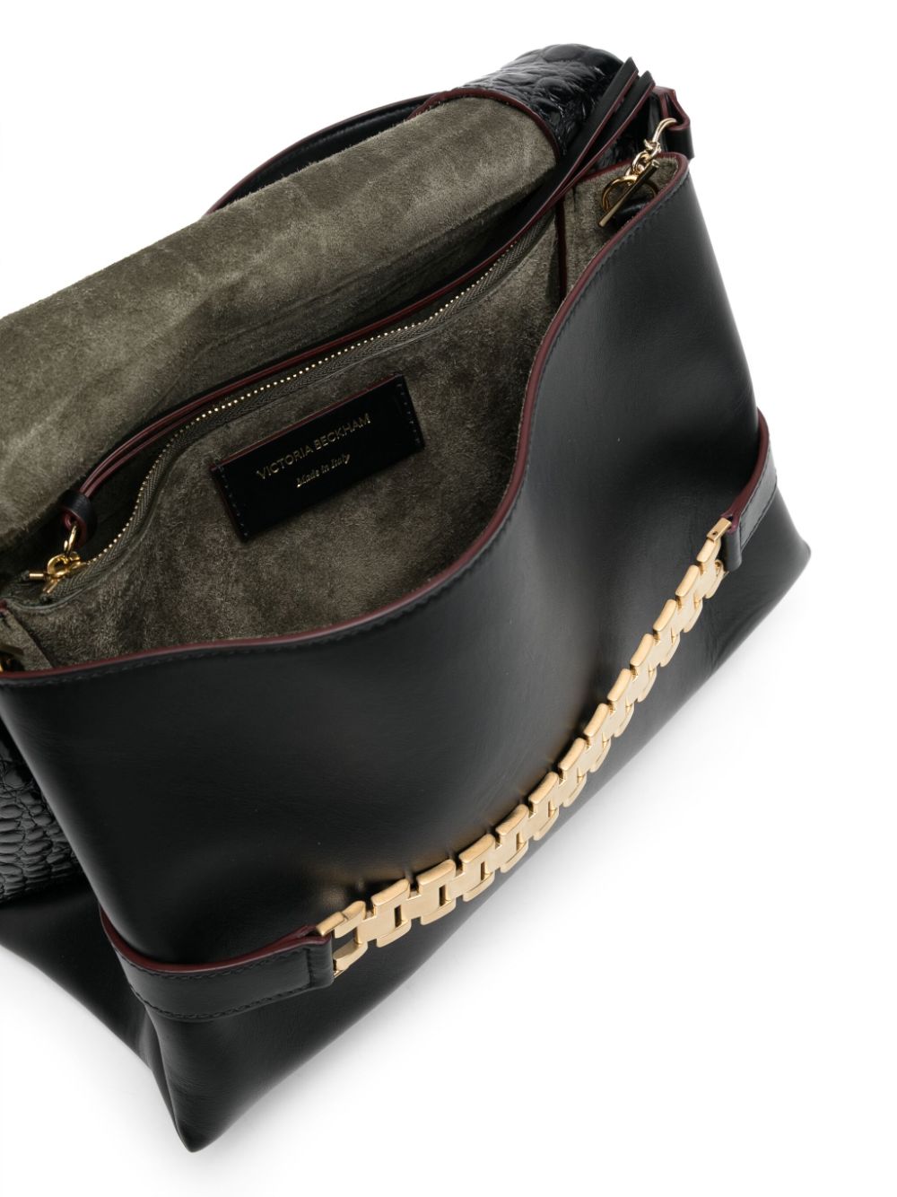 Victoria Beckham VICTORIA BECKHAM- Chain Pouch Crocodile Embossed Leather Shoulder Bag