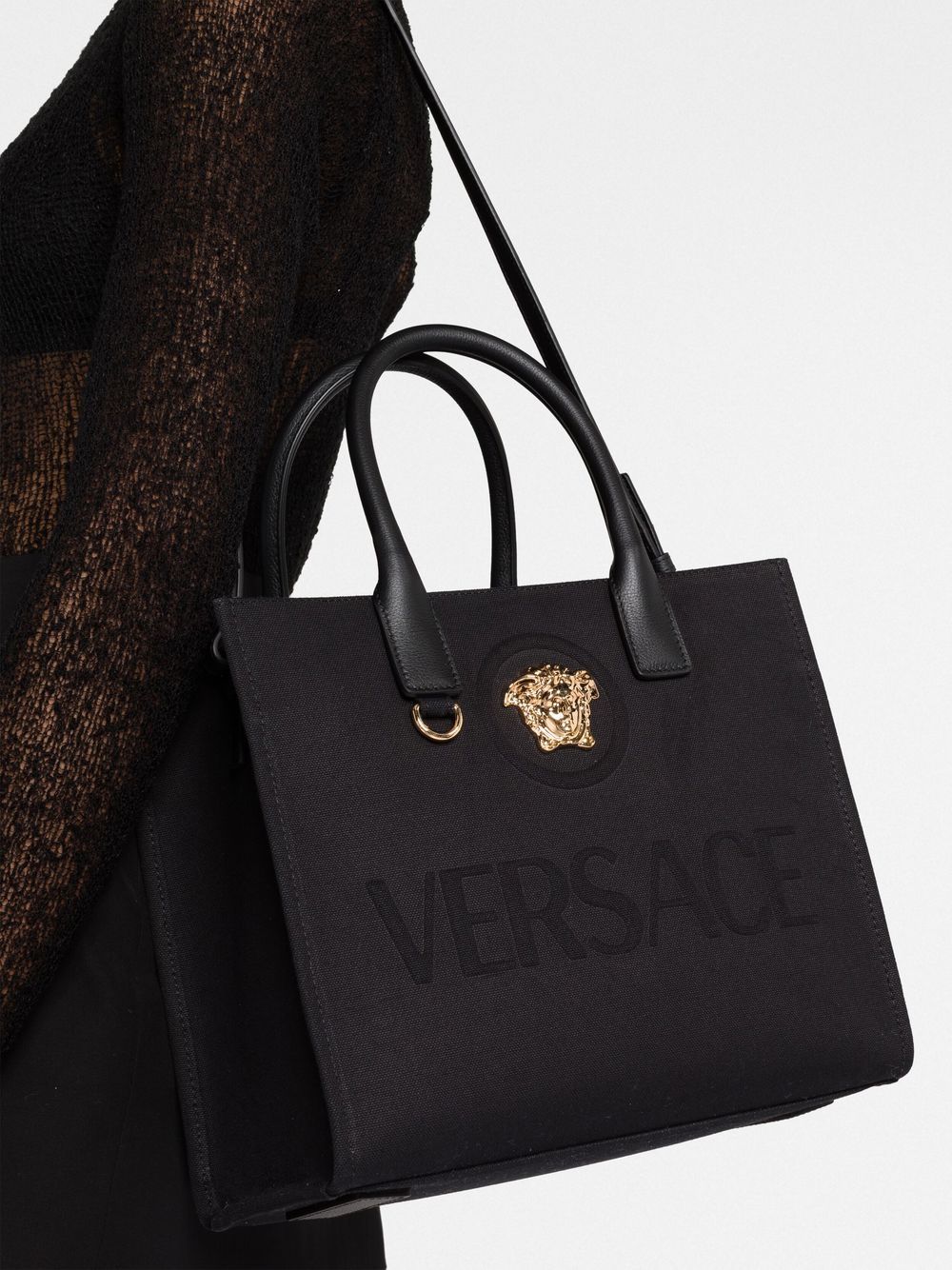 Versace VERSACE- La Medusa Small Canvas Tote Bag