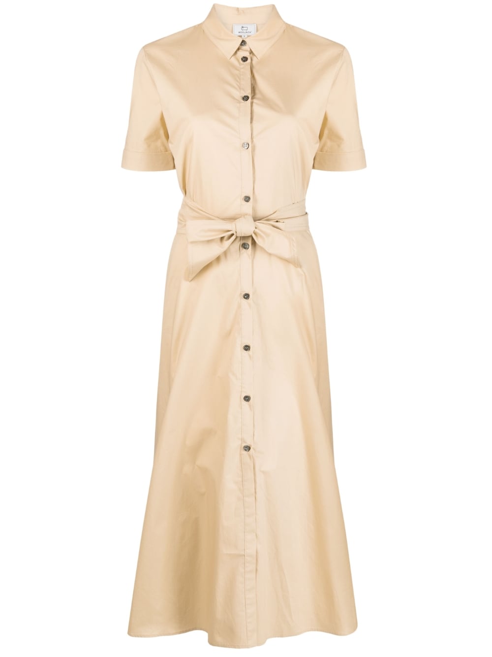 Woolrich WOOLRICH- Belted Long Cotton Poplin Shirt Dress