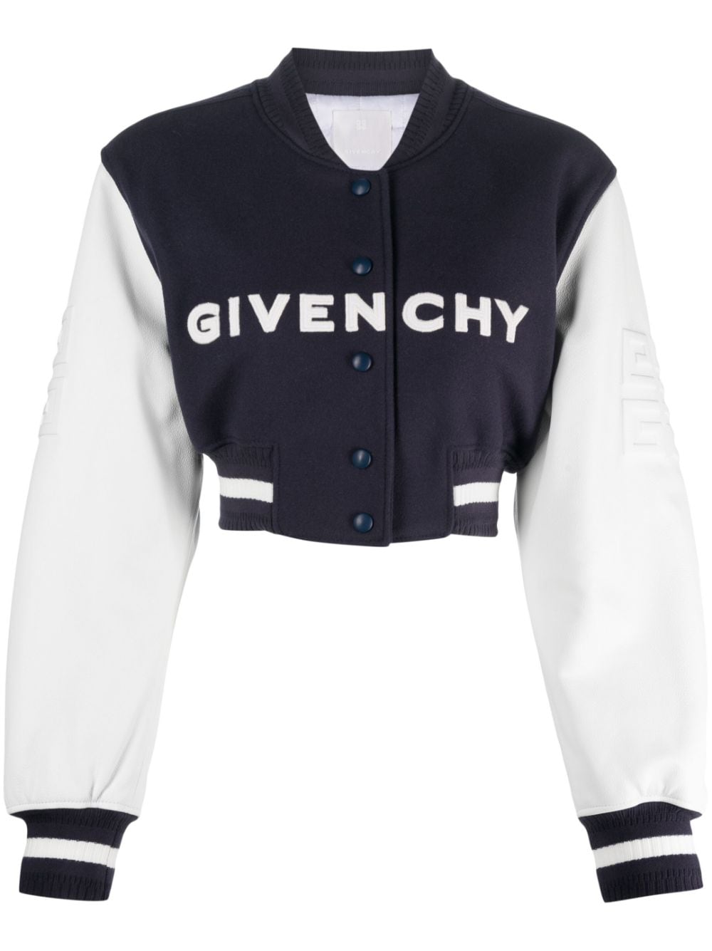 Givenchy GIVENCHY- Logo Cropped Bomber Jacket