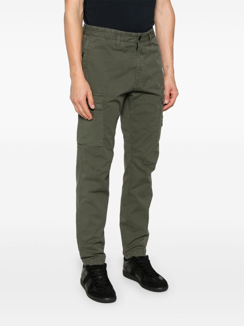 Stone Island STONE ISLAND- Logo Cotton Cargo Trousers