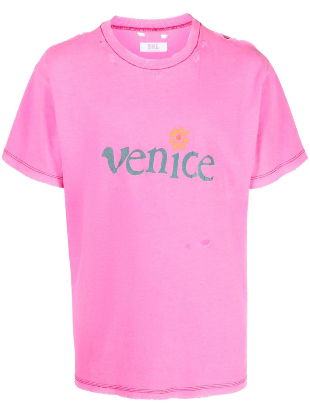 ERL ERL- Venice Cotton And Linen Blend T-shirt