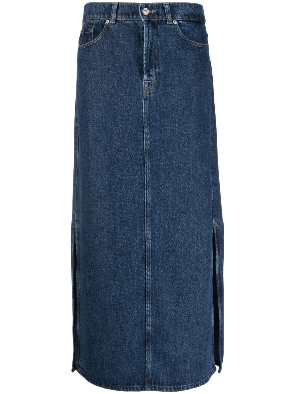 7 For All Mankind 7 FOR ALL MANKIND- Denim Midi Skirt