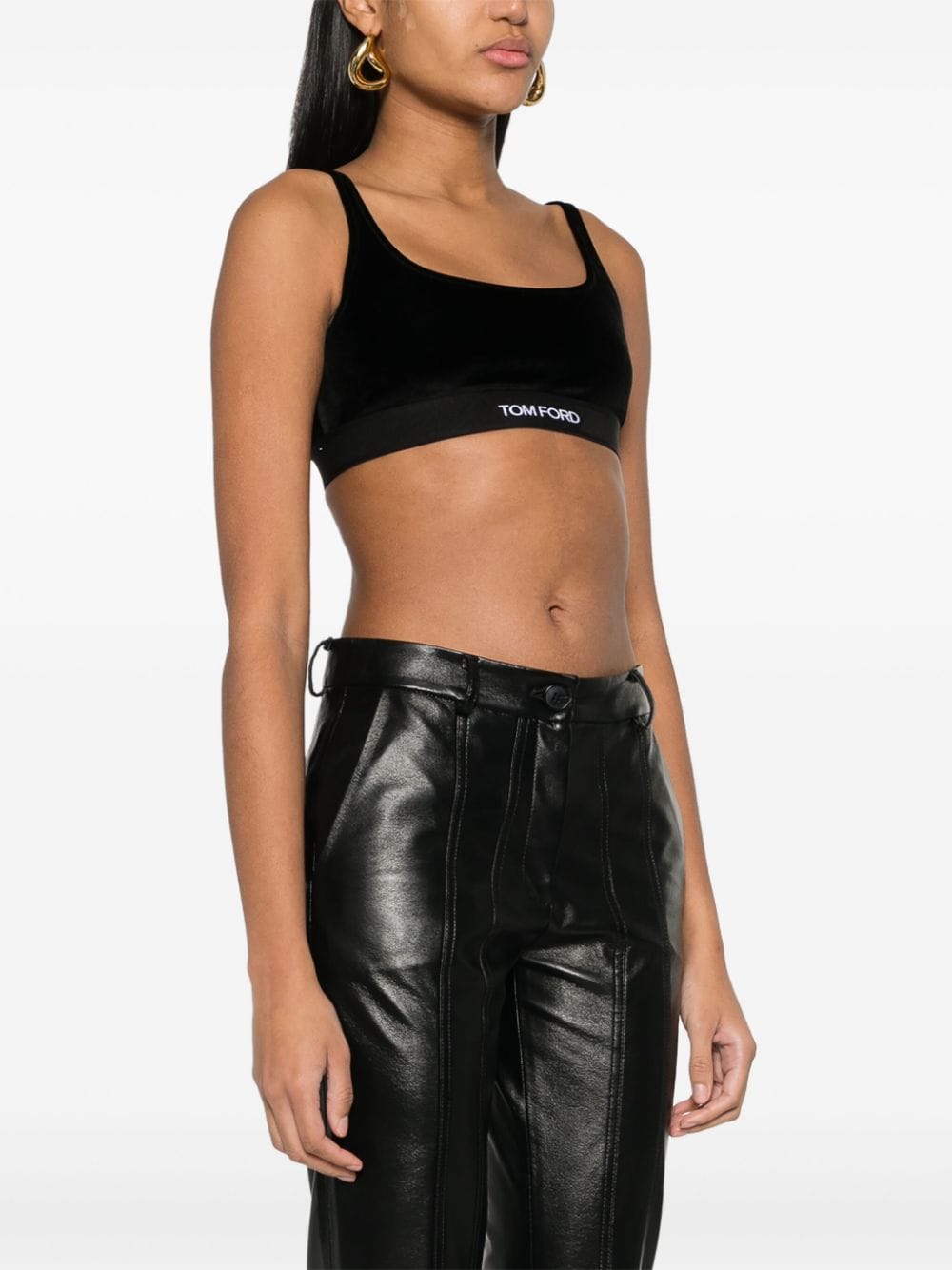 Tom Ford TOM FORD- Logo Velvet Bralette