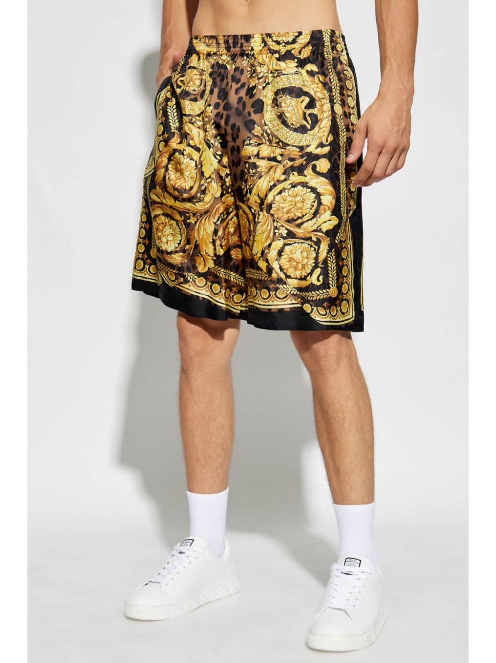 Versace VERSACE- Barocco Print Silk Shorts