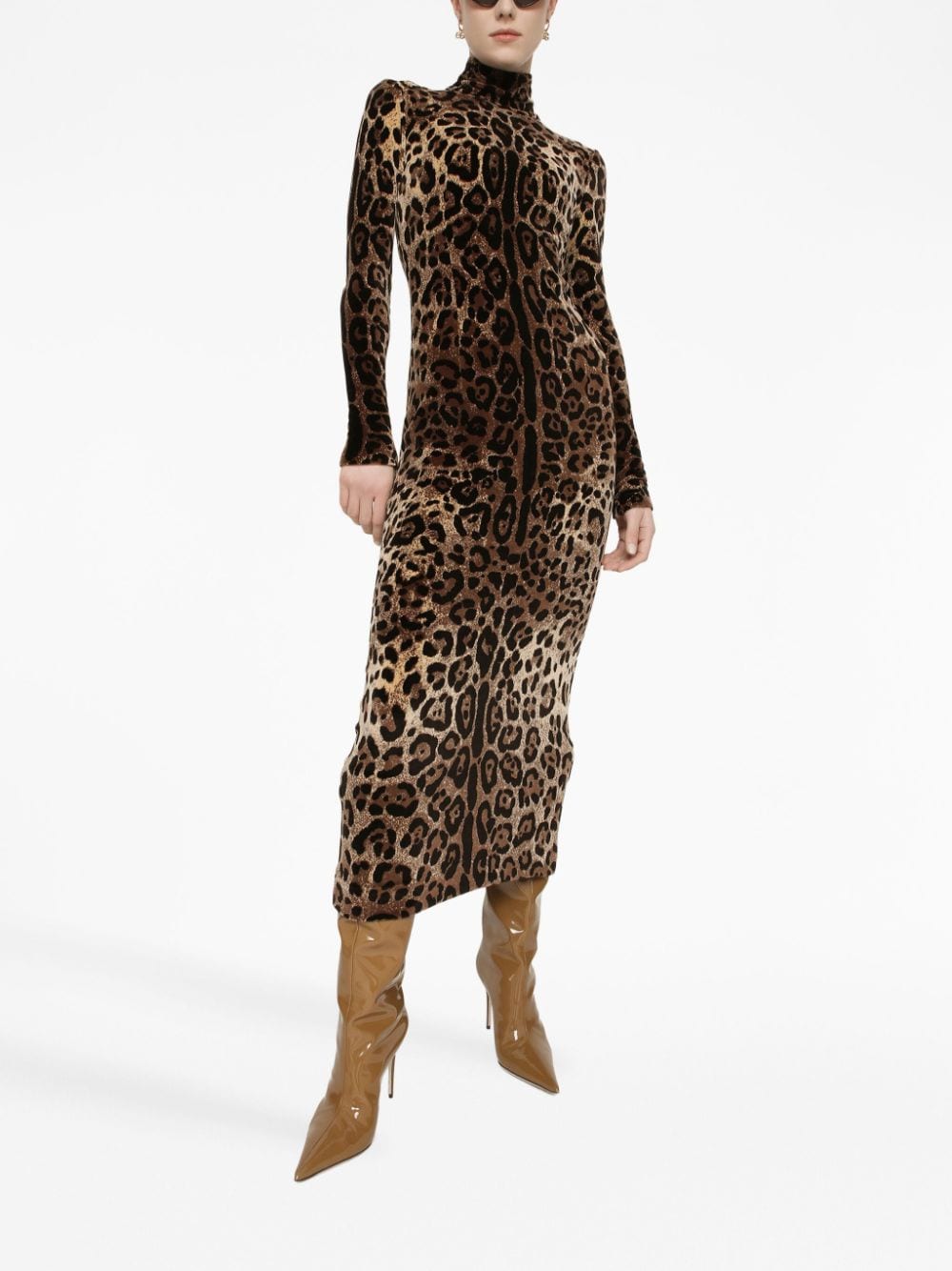 Dolce & Gabbana DOLCE & GABBANA- Leopard Print Chenille Long Dress