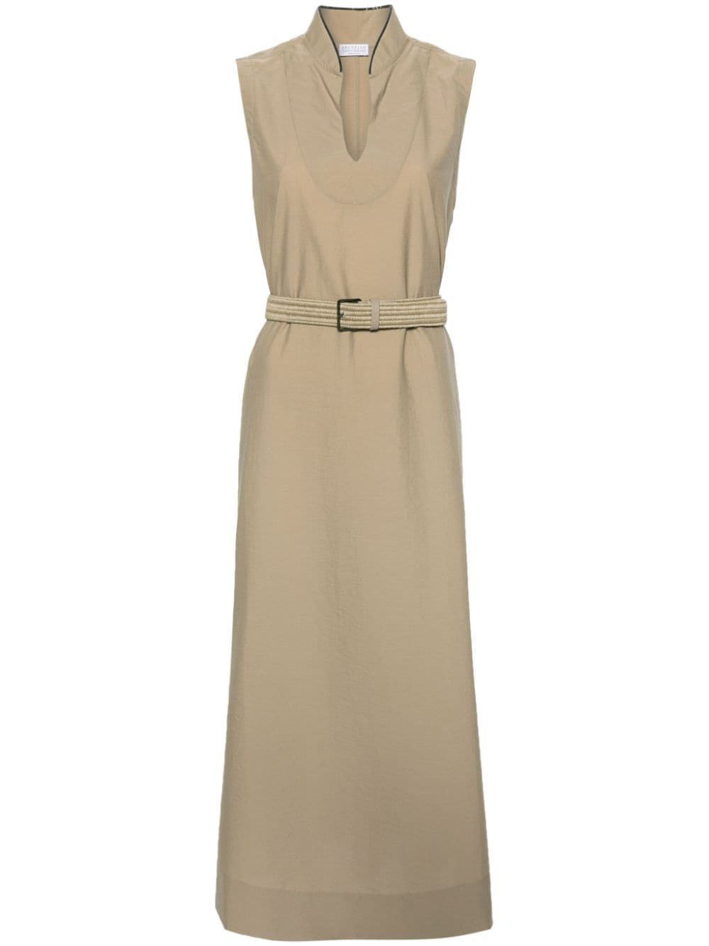 Brunello Cucinelli BRUNELLO CUCINELLI- Cotton Sleeveless Midi Dress