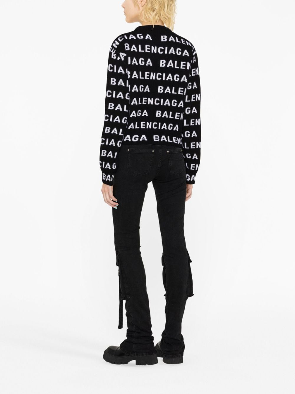 Balenciaga BALENCIAGA- Allover Logo Wool Jumper