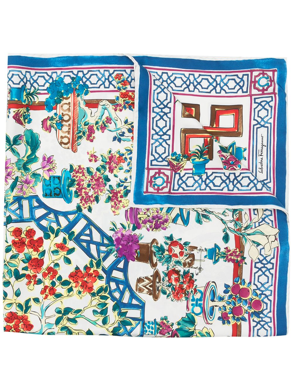 Ferragamo FERRAGAMO- Printed Silk Foulard