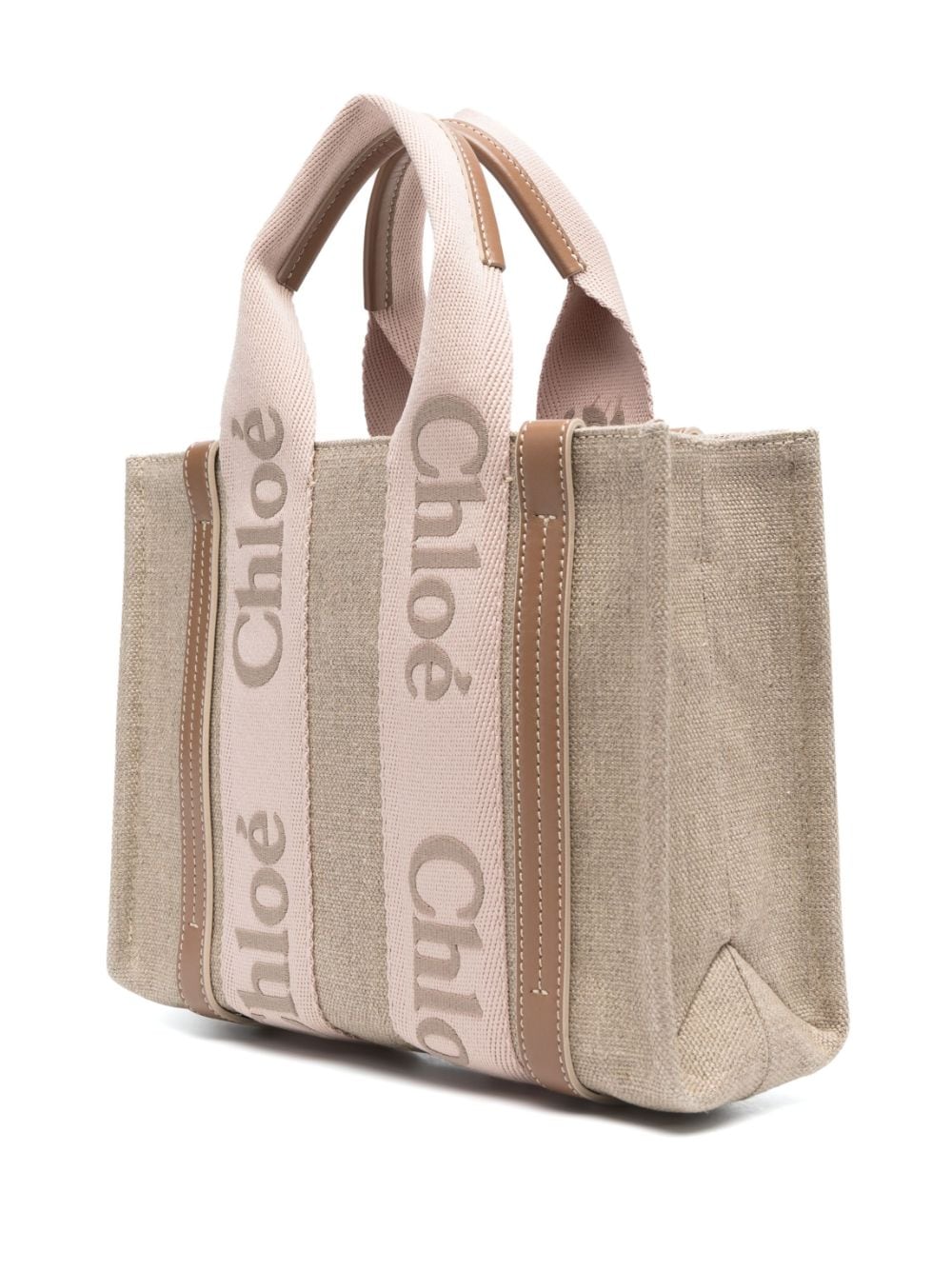 Chloé CHLOÉ- Woody Canvas And Leather Tote Bag