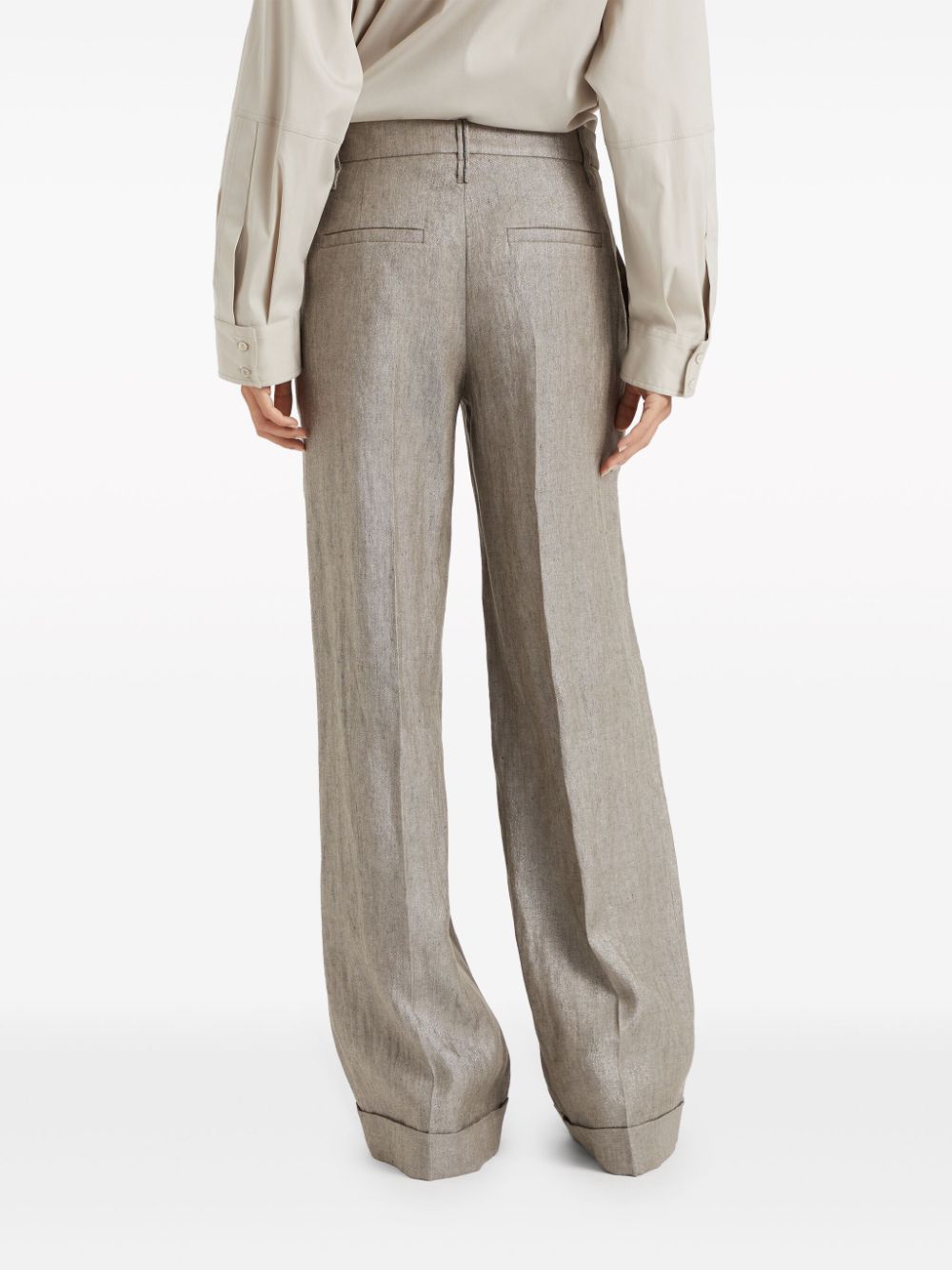 Brunello Cucinelli BRUNELLO CUCINELLI- Linen Flared Trousers