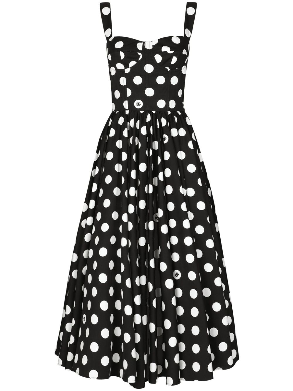 Dolce & Gabbana DOLCE & GABBANA- Dots Print Cotton Midi Dress