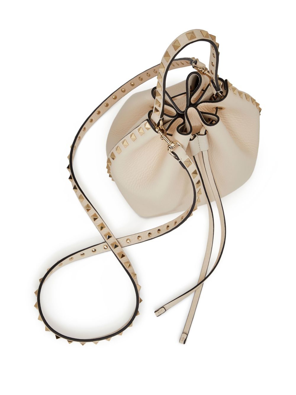 VALENTINO GARAVANI VALENTINO GARAVANI- Rockstud Leather Bucket Bag