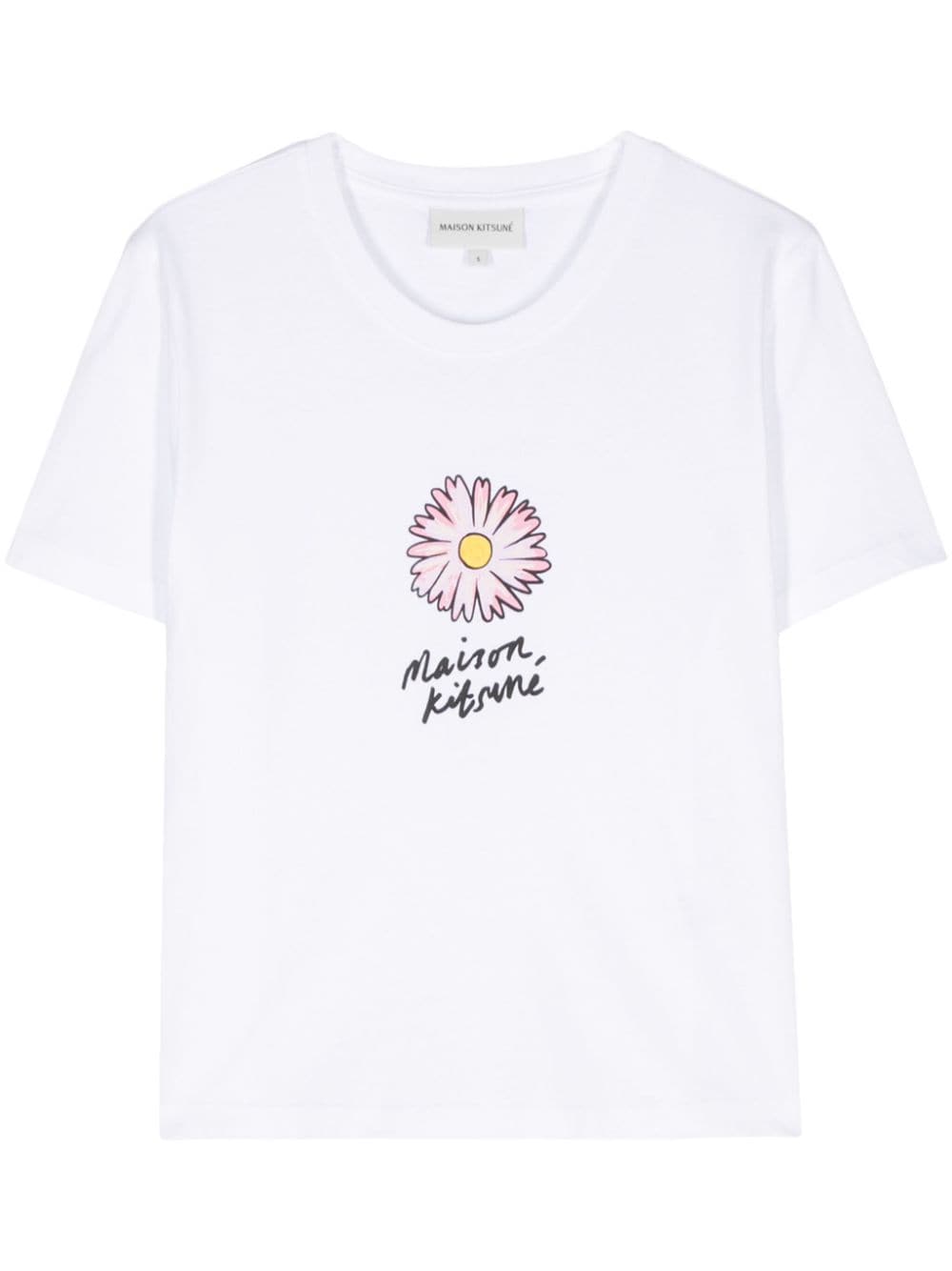  MAISON KITSUNE'- Floating Flower Cotton T-shirt