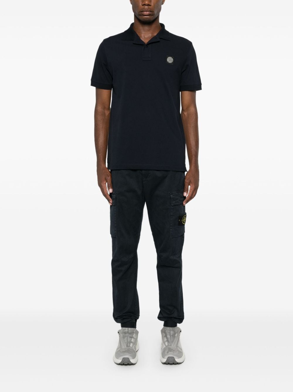 Stone Island STONE ISLAND- Logo Cotton Polo Shirt