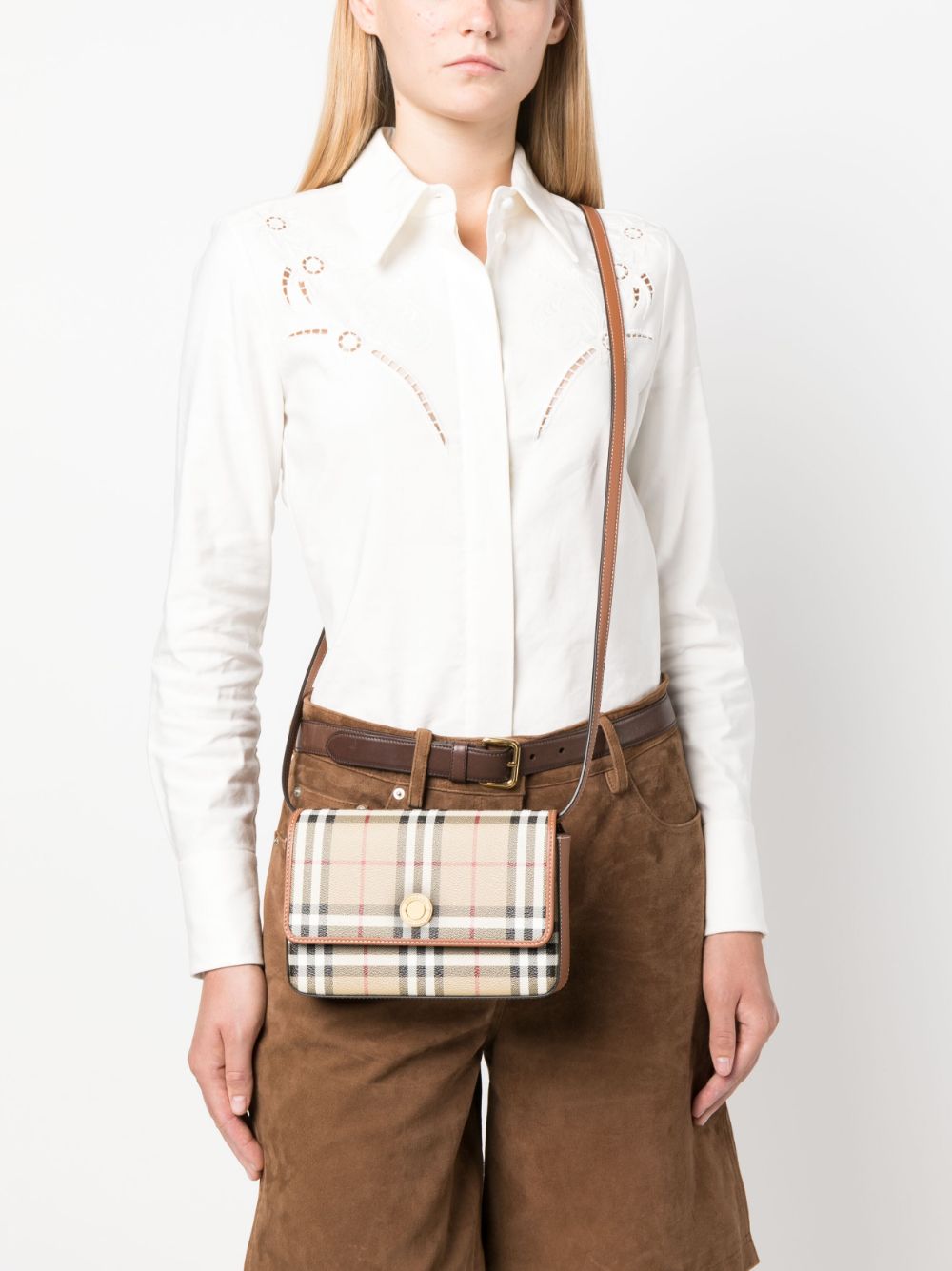 Burberry BURBERRY- Check Motif Crossbody Bag