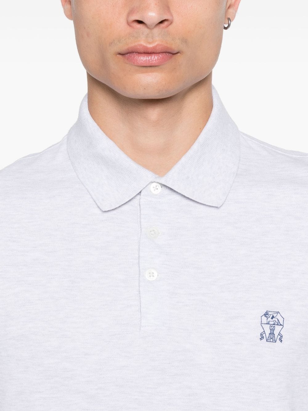 Brunello Cucinelli BRUNELLO CUCINELLI- Logo Cotton Polo Shirt