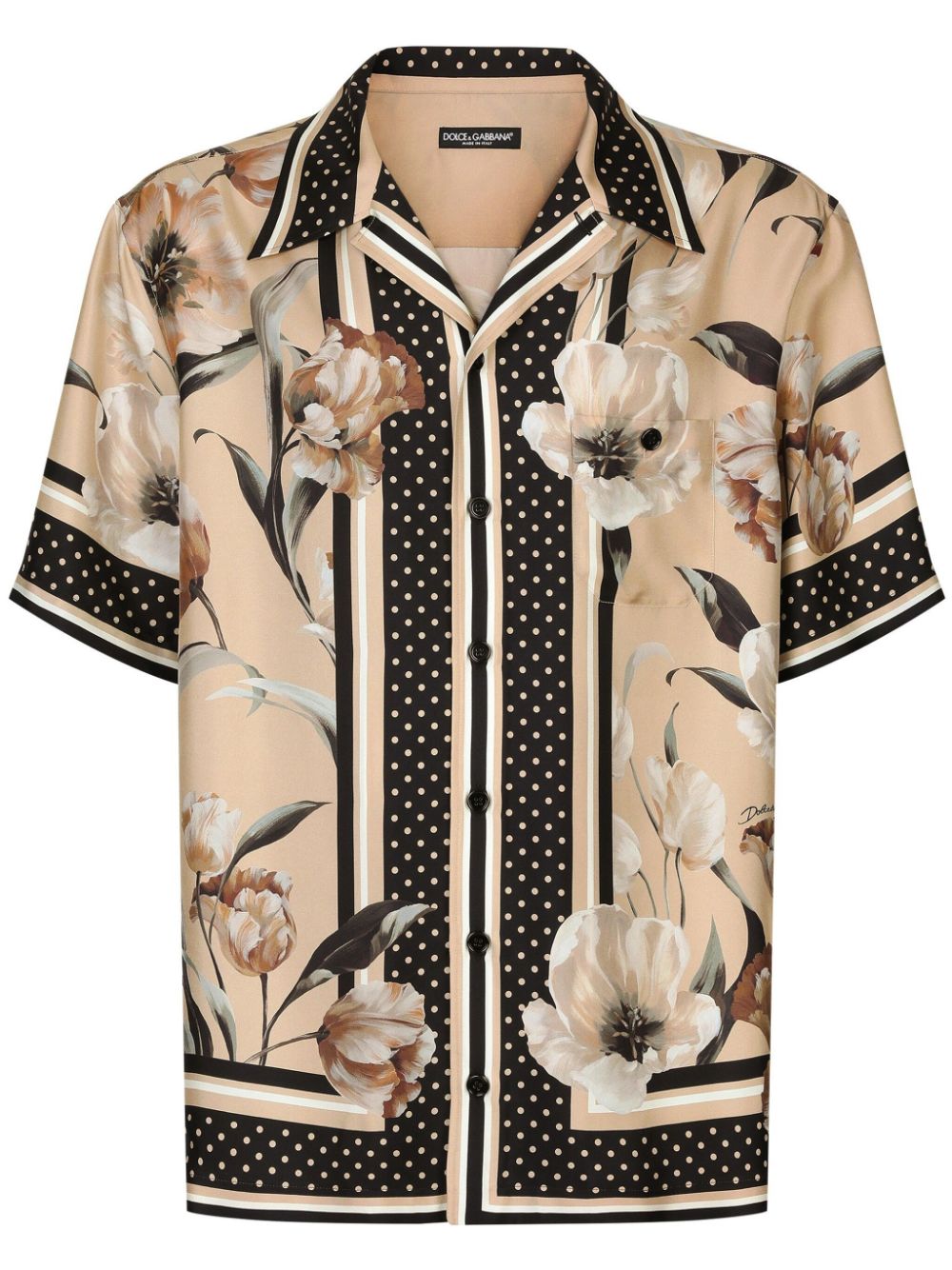 Dolce & Gabbana DOLCE & GABBANA- Tulip Print Silk Shirt