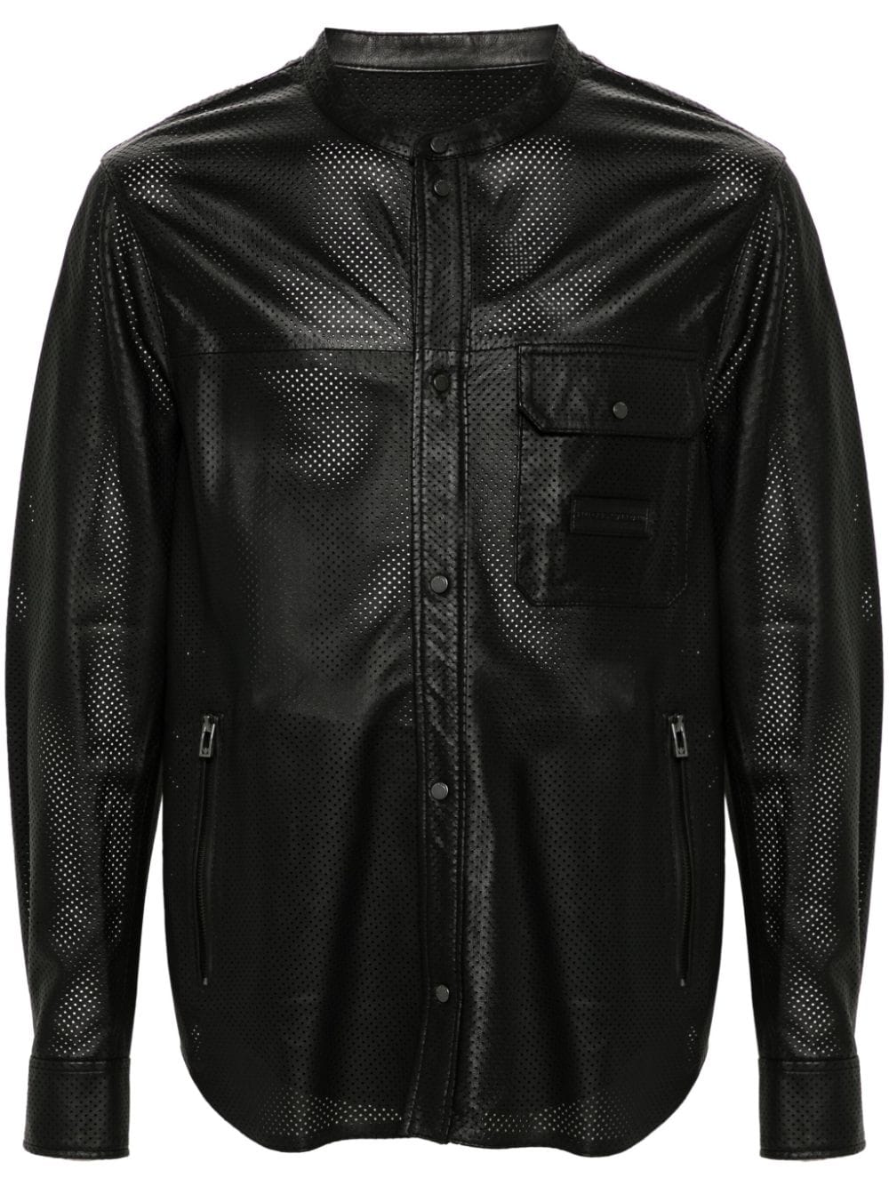 Emporio Armani EMPORIO ARMANI- Perforated Leather Jacket