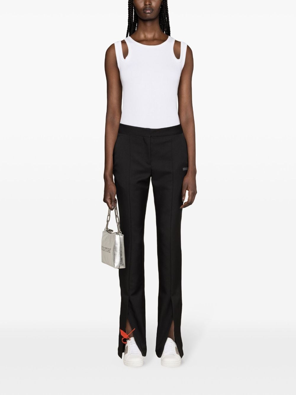 OFF-WHITE OFF-WHITE- High Waisted Tailored Trousers