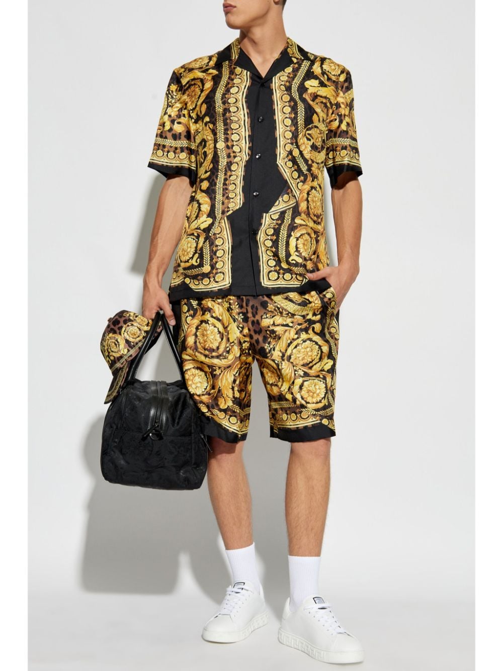 Versace VERSACE- Barocco Print Silk Shorts